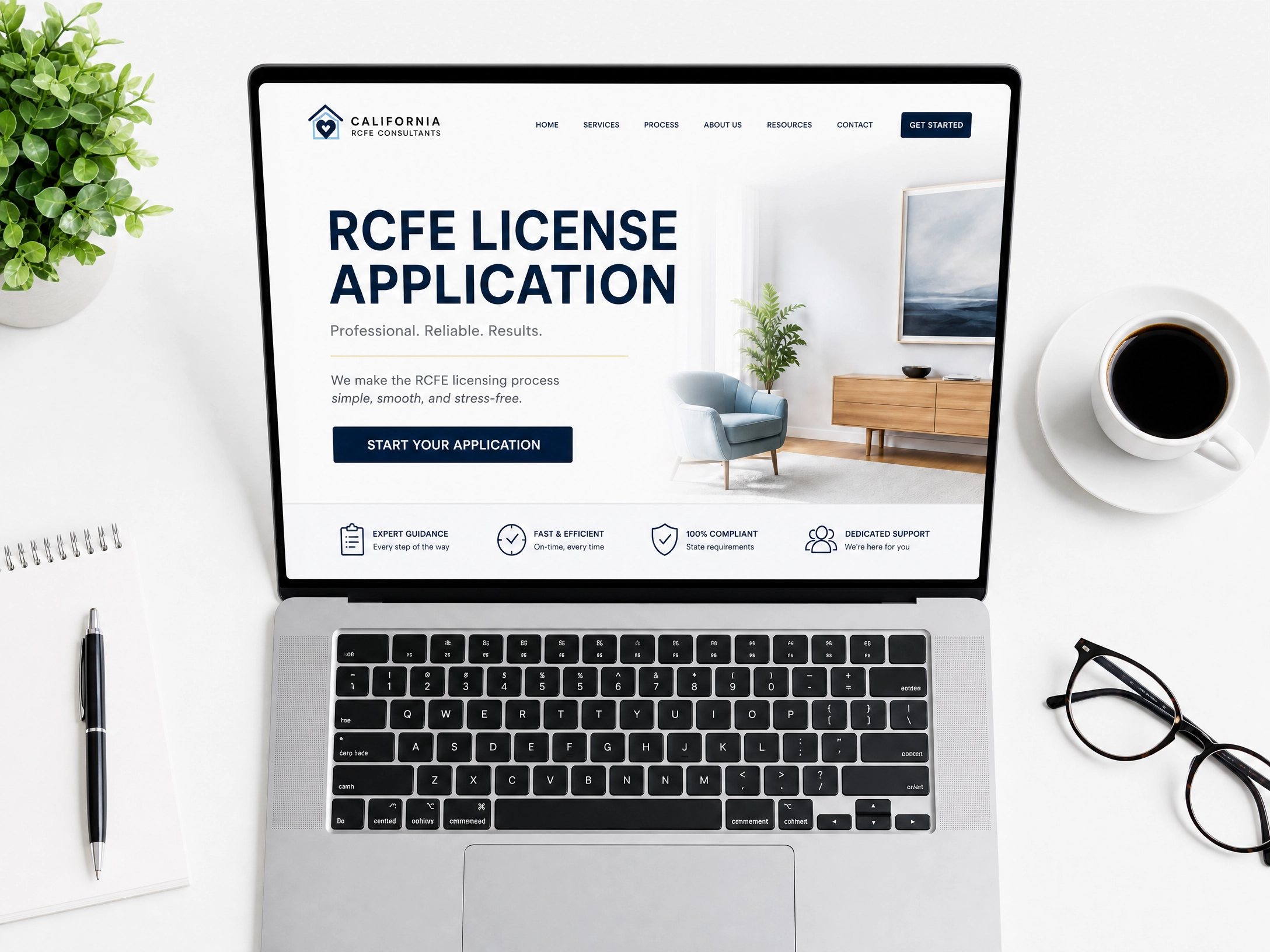 Reviewing RCFE licensing resources at a desk